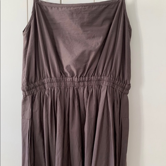 Matteau Gathered Brown Cotton Poplin Maxi Dress - Picture 5 of 15
